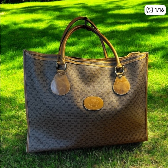 Gucci Micro GG Monogram Coated Canvas Tote - Picture 1 of 16